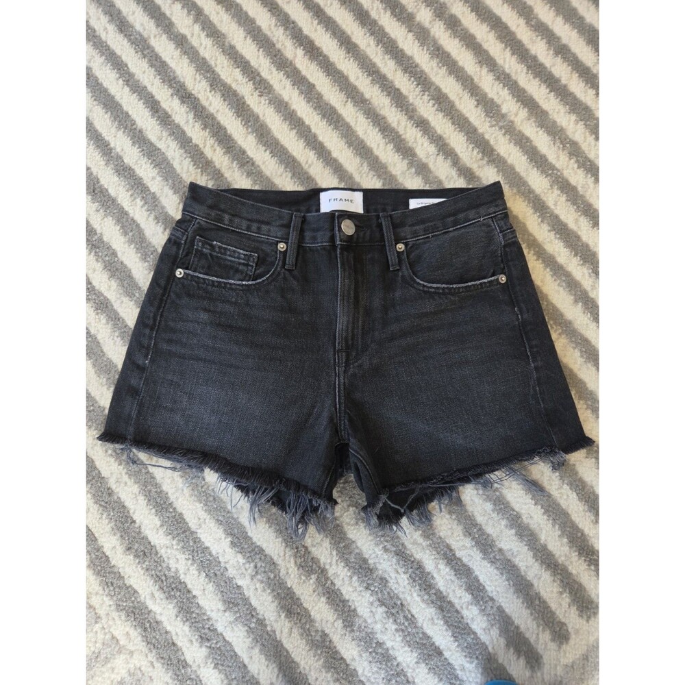 Frame Le Brigette Short Raw Edge in Harbor Way Destruct, Size 24